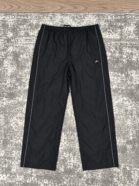 A4 Black Lightweight Windbreaker Track Pants Straight Leg